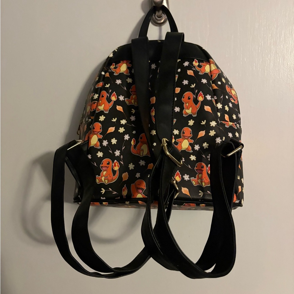 Loungefly Charmander Patterned Black and Orange Mini Backpack - Picture 3 of 5